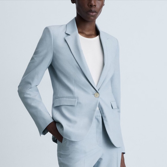 Mango Jackets & Blazers - NWT MANGO BLAZER SKY BLUE SIZE 2